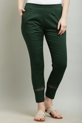 Aasma Creatives Regular Fit Women Dark Green Trousers