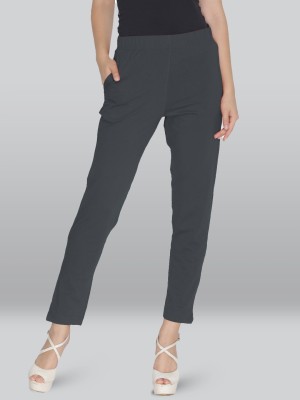 Lyra Slim Fit Women Grey Trousers