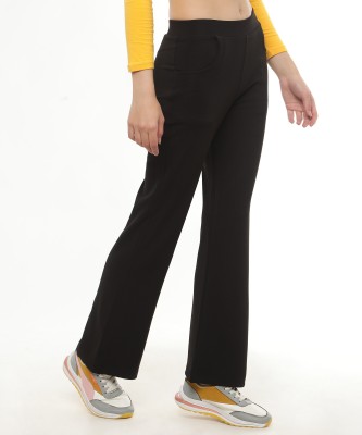 fithub Relaxed Women Black Trousers