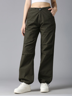 CEFALU Loose Fit Women Green Trousers