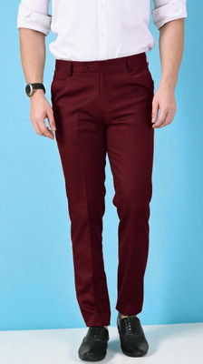 KINGSMAN TAILOR Regular Fit Men Maroon Trousers