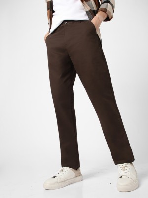 Urbano Fashion Regular Fit Men Brown Trousers