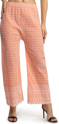 PK Fashion Relaxed Women Orange, White Trousers