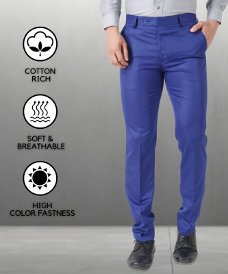 SYLZON Slim Fit Men Blue Trousers