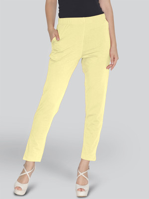 Lyra Slim Fit Women Yellow Trousers