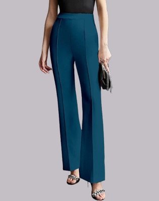 HouseOfCommon Regular Fit Women Blue Trousers