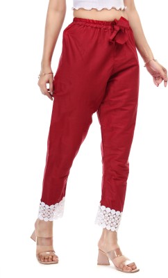 monis boutique house Loose Fit Women Red Trousers