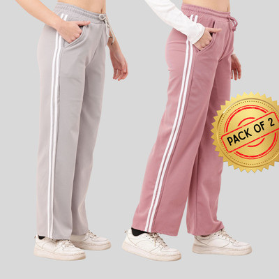 STYLERAGS Striped Women Grey, Pink Track Pants