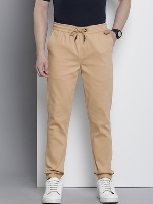 The Indian Garage Co. Slim Fit Men Brown Trousers