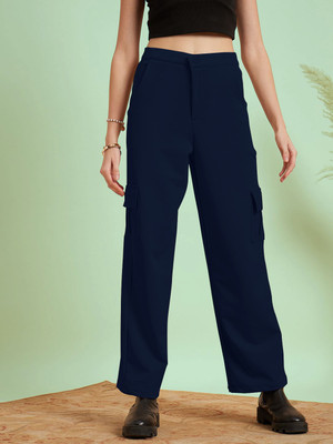 Maheshvi Loose Fit Women Dark Blue Trousers