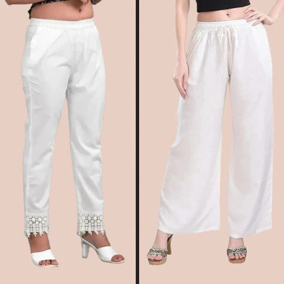 SRP COLLECTION Comfort Fit Women White Trousers