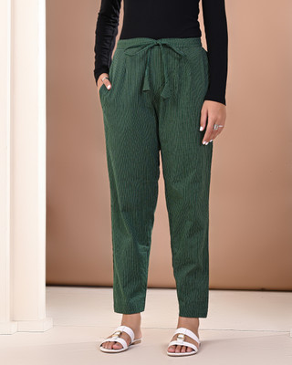 Kriftee Regular Fit Women Dark Green Trousers