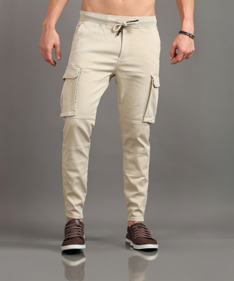 HERE&NOW Slim Fit Men Beige Trousers