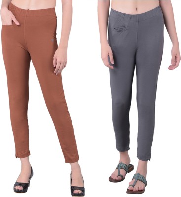 Comfort Lady Relaxed Women Brown, Grey Trousers