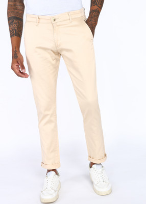 PROVOGUE Slim Fit Men Beige Trousers