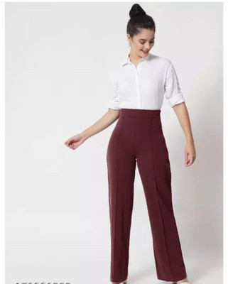 Rhenowear Regular Fit Women Maroon Trousers