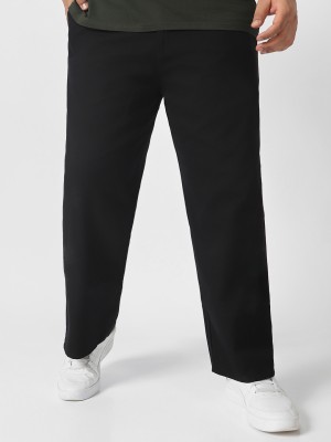 Urbano Plus Loose Fit Men Black Trousers