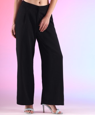 fithub Relaxed Women Black Trousers