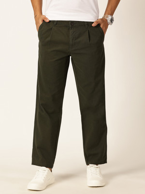 THOMAS SCOTT Straight Fit Men Green Trousers