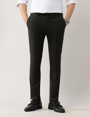 Arrow Newyork Slim Fit Men Black Trousers