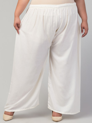 Vizcon Loose Fit Women White Trousers