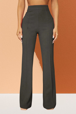 SKD TRENDZ Comfort Fit, Regular Fit Women Grey Trousers