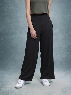 Roadster Regular Fit Women Black Trousers