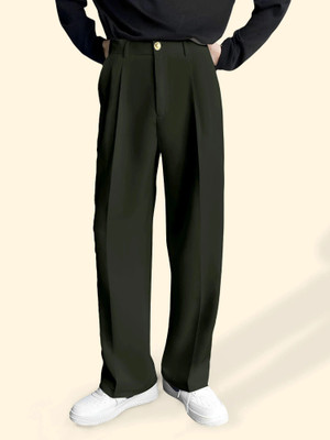 FTX Relaxed, Loose Fit Men Dark Green Trousers