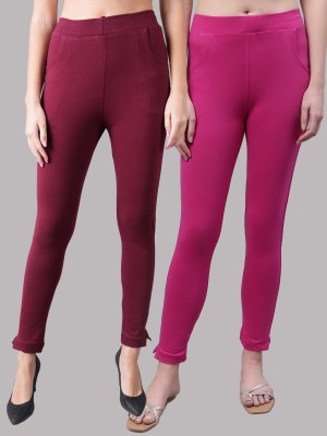 VALLES365 by S.c. Regular Fit Women Pink, Maroon Trousers