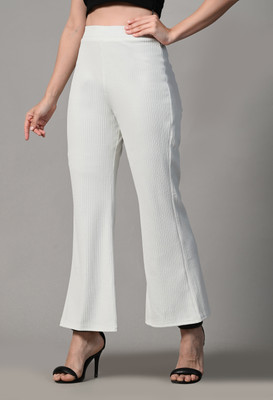 TOLIKE Regular Fit Women White Trousers