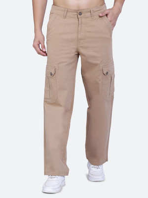 AWACK Regular Fit Men Gold Trousers