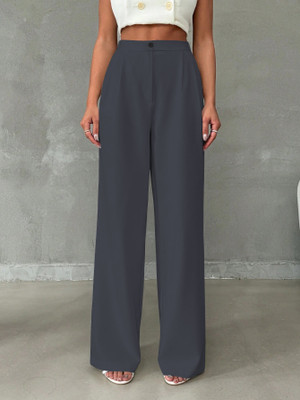 METRONAUT Regular Fit Women Grey Trousers