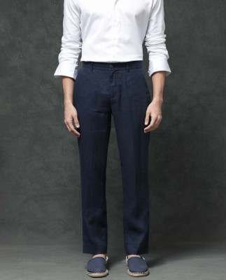 RARE RABBIT Regular Fit Men Dark Blue Trousers