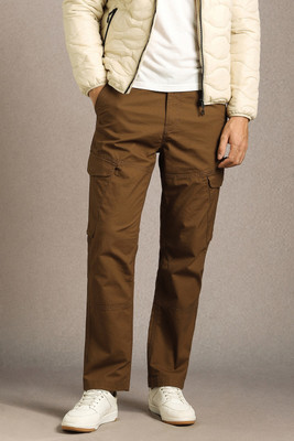 LOUIS PHILIPPE Regular Fit Men Brown Trousers