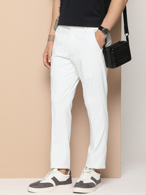 encore by INVICTUS Regular Fit Men White Trousers