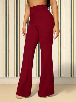 Hardicreation Loose Fit Women Maroon Trousers