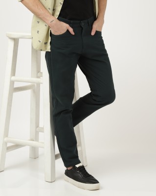 Hardsoda Slim Fit Men Green, Black Trousers