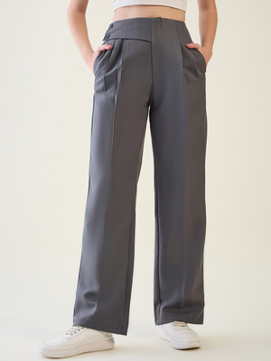 AAYU Comfort Fit Women Grey Trousers