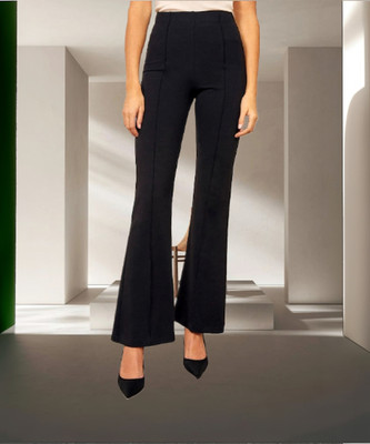 BELWELL Flared Women Black Trousers