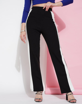 FUBACK Regular Fit Women Black Trousers