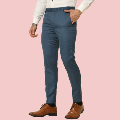 TDE Regular Fit Men Blue Trousers