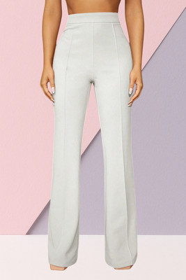 SKD TRENDZ Comfort Fit, Regular Fit Women White Trousers