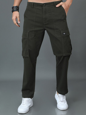 HERE&NOW Slim Fit Men Green Trousers