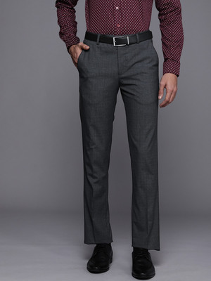 CLITHS Slim Fit Men Grey Trousers