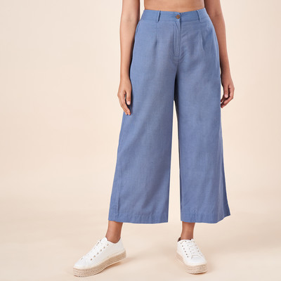 Akkriti by Pantaloons Regular Fit Women Blue Trousers