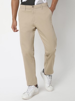 R&B Slim Fit Men Beige Trousers