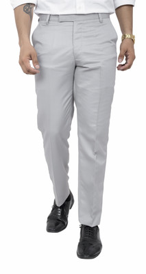 ALJAAMI Regular Fit Men Grey Trousers