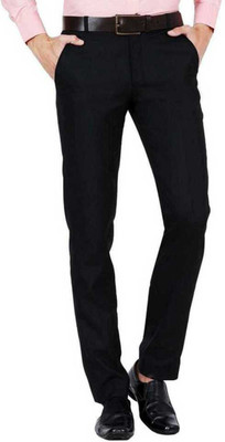 ELANHOOD Regular Fit Men Black Trousers
