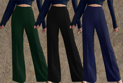 Lecowar Regular Fit Women Green, Black, Blue Trousers