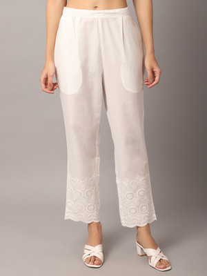 CANTABIL Regular Fit Women White Trousers